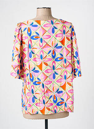 Blouse imprimé fantaisie manches courtes jaune SIGNE NATURE femme