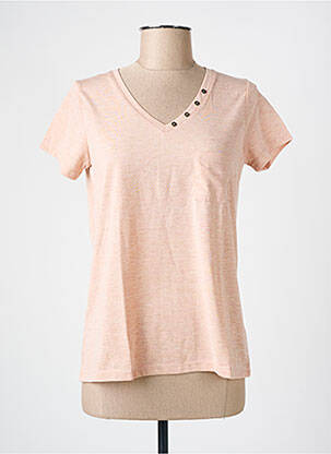 T-shirt col v manches courtes rose CLOSETTE femme