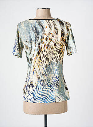 T-shirt col v manches courtes beige CHRISTINE LAURE femme
