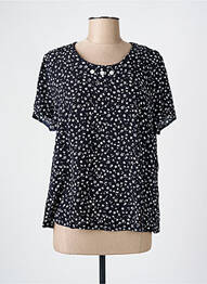 Blouse imprimé fleurs manches courtes noir FRANCE RIVOIRE femme