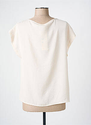Top tissage crêpe manches courtes beige SIGNE NATURE femme