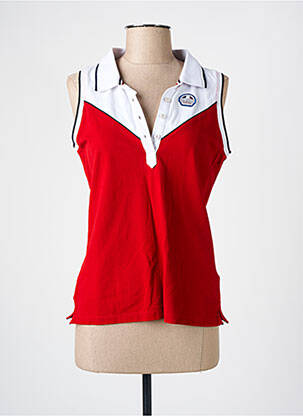 Polo stretch sans manche rouge DELAHAYE femme