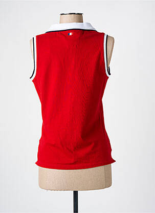 Polo stretch sans manche rouge DELAHAYE femme
