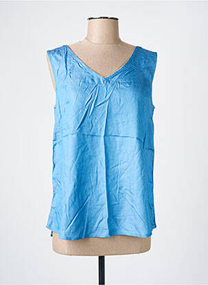 Top col v sans manche bleu IT HIPPIE femme
