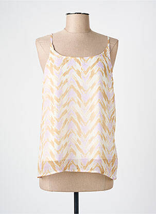 Top imprimé fantaisie fines bretelles beige VERO MODA femme