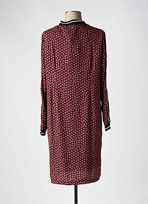 Robe mi-longue imprimé fleurs manches longues rouge FRED SABATIER femme