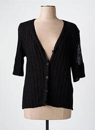 Gilet manches courtes fermeture boutonnée sur le devant noir PRUNELLE femme