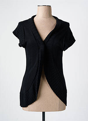 Gilet manches courtes coupe cintrée noir PRUNELLE femme