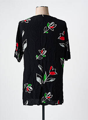Tunique manches courtes tissage crêpe noir INTUITION femme
