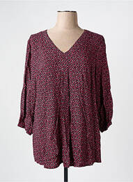 Blouse imprimé fleurs manches 3/4 rouge CISO femme