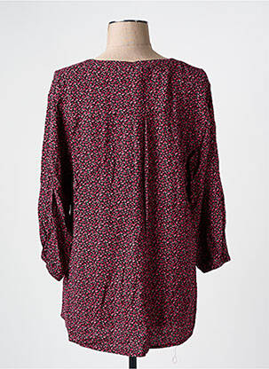 Blouse tissage popeline manches 3/4 rouge CISO femme