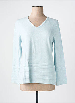 Pull coupe cintrée manches longues bleu MARBLE femme