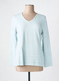 Pull tissage chiné manches longues bleu MARBLE femme