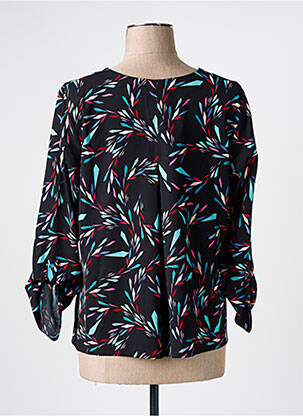Blouse imprimé fleurs manches 3/4 noir GEVANA femme