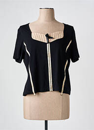 T-shirt stretch manches courtes noir PAUSE CAFE femme