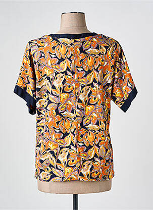 Blouse imprimé fleurs manches courtes jaune FRANCE RIVOIRE femme