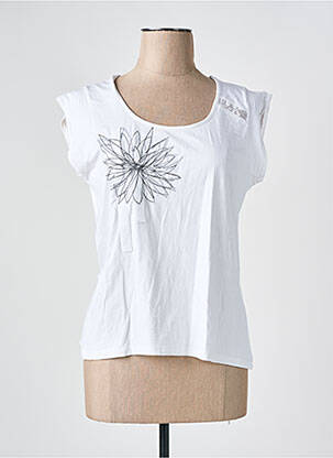 T-shirt stretch manches courtes beige UN POINT C EST TOUT femme