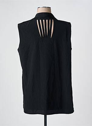 Chemisier tissage crêpe sans manche noir PRUNELLE femme