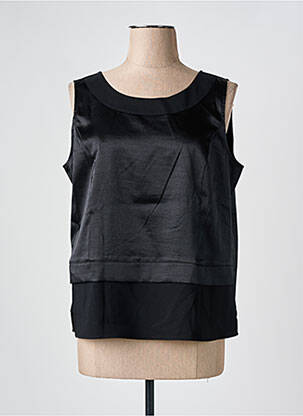 Top coupe fluide sans manche noir PRUNELLE femme