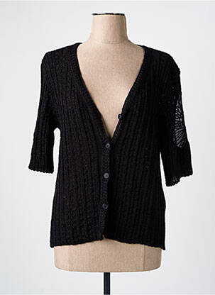 Gilet manches courtes noir PRUNELLE pour femme