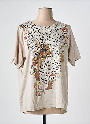 T-shirt beige LUIGI ZANARETTI pour femme