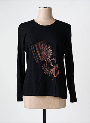 T-shirt noir PAUSE CAFE pour femme