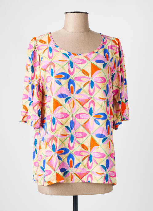 Blouse manches courtes manches courtes jaune SIGNE NATURE femme