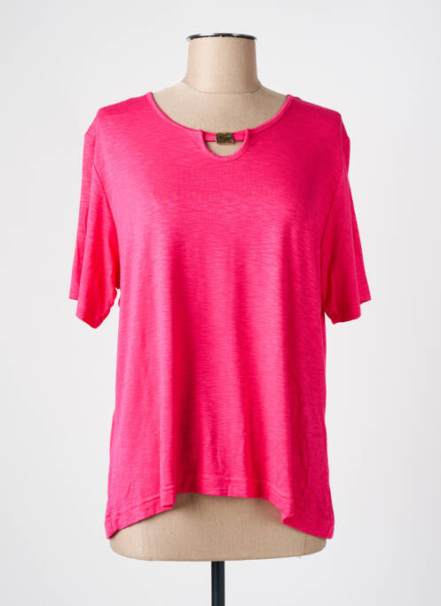 T-shirt stretch manches courtes rose GRIFFON femme
