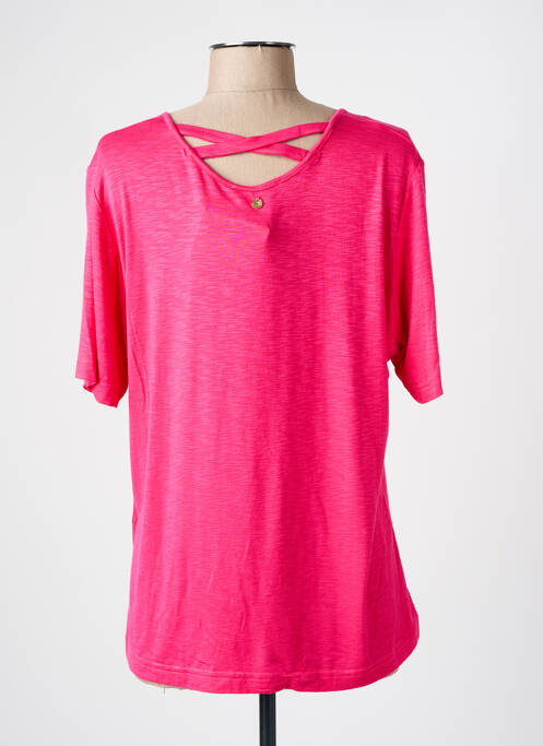 T-shirt stretch manches courtes rose GRIFFON femme