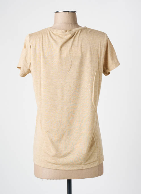 T-shirt col v manches courtes beige CLOSETTE femme
