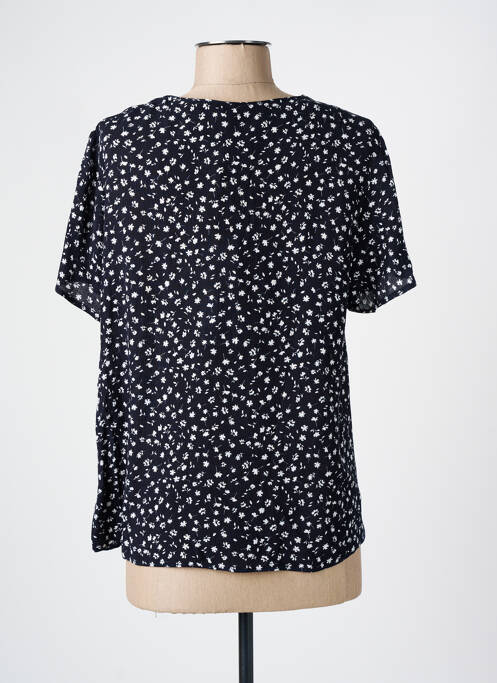 Blouse imprimé fleurs manches courtes noir FRANCE RIVOIRE femme