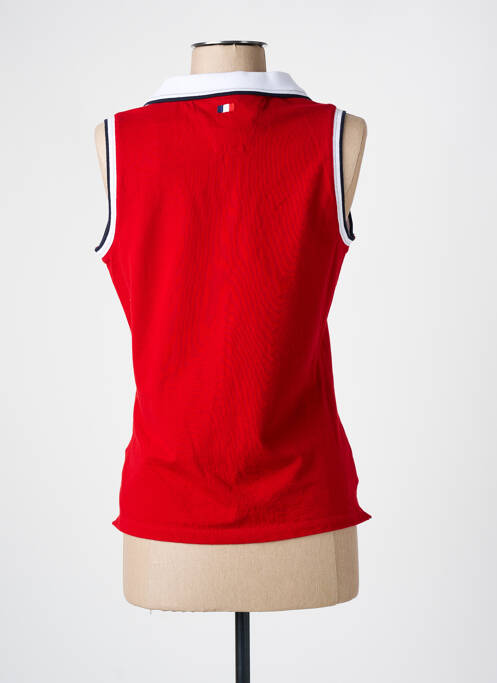 Polo stretch sans manche rouge DELAHAYE femme