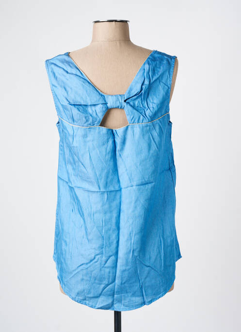 Top col v sans manche bleu IT HIPPIE femme