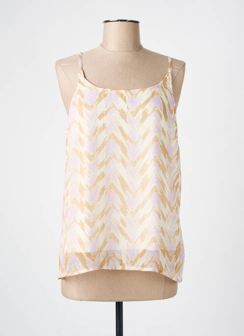 Top col carré fines bretelles beige VERO MODA femme
