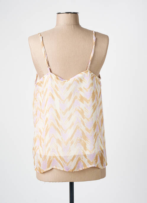 Top col carré fines bretelles beige VERO MODA femme