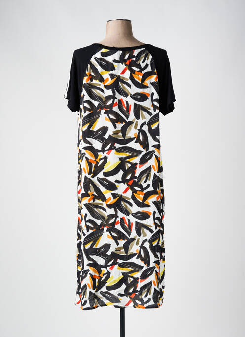 Robe mi-longue coupe fluide manches courtes noir TELMAIL femme