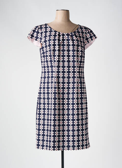 Robe mi-longue imprimé fantaisie manches courtes rose BETTY BARCLAY femme