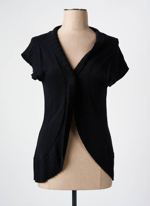 Gilet manches courtes col v noir PRUNELLE femme