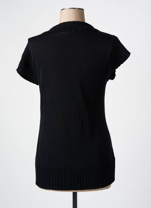 Gilet manches courtes col v noir PRUNELLE femme
