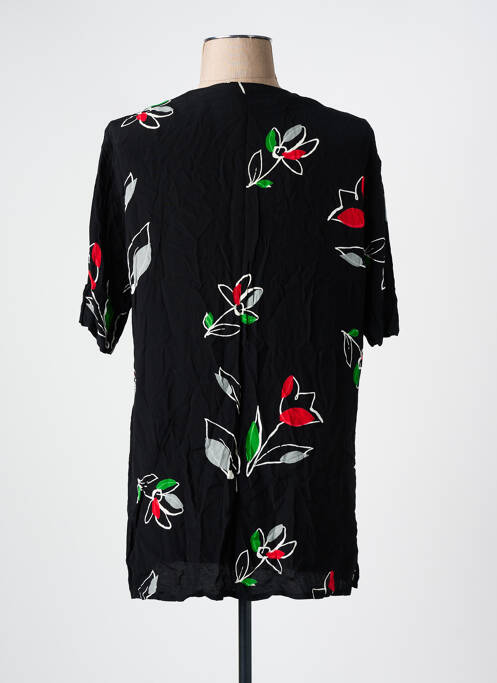 Tunique manches courtes tissage crêpe noir INTUITION femme