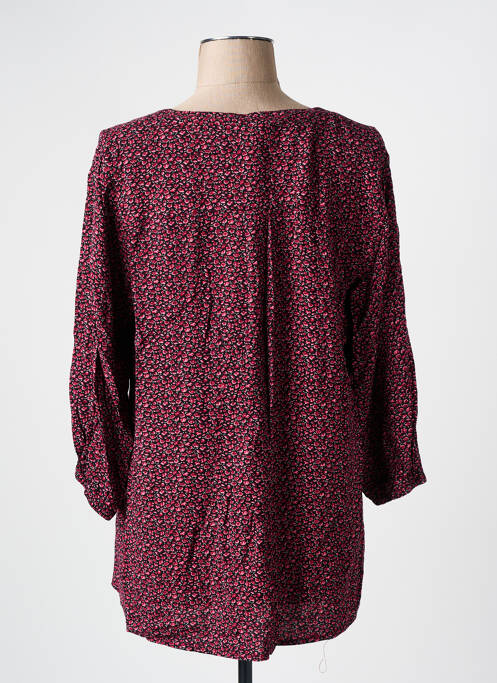Blouse tissage popeline manches 3/4 rouge CISO femme