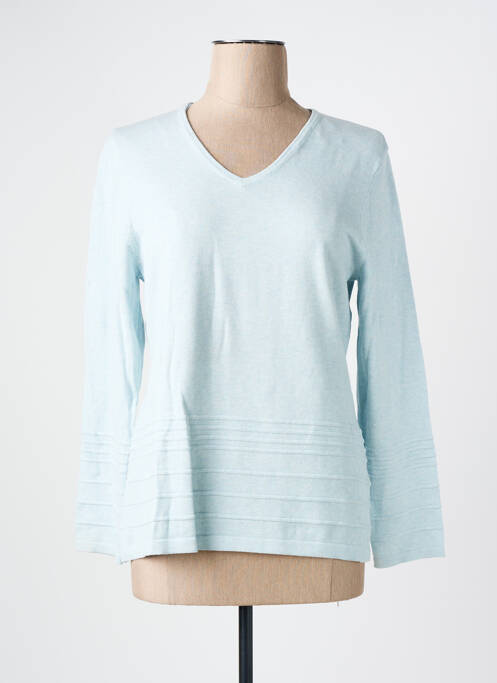 Pull tissage chiné manches longues bleu MARBLE femme