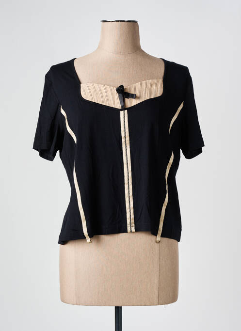 T-shirt stretch manches courtes noir PAUSE CAFE femme