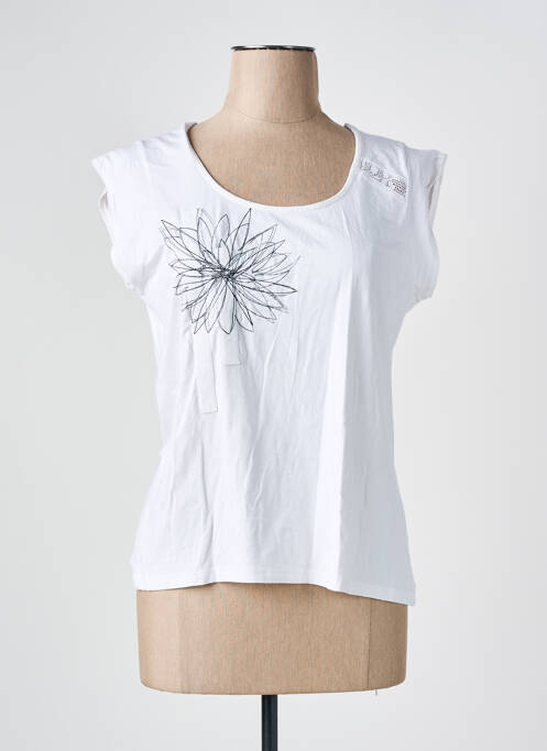 T-shirt stretch manches courtes beige UN POINT C EST TOUT femme