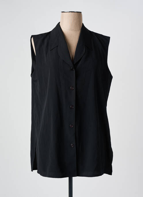 Chemisier tissage crêpe sans manche noir PRUNELLE femme