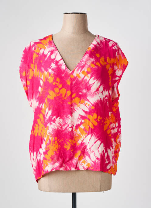 Blouse rose LA FEE MARABOUTEE pour femme