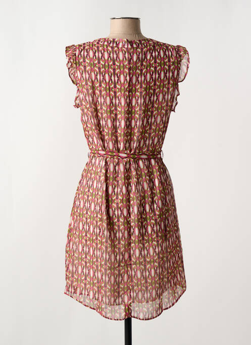 Robe courte manches courtes manches courtes rose ARELINE femme