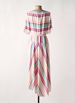 Robe longue manches courtes manches courtes rose COMMA, femme