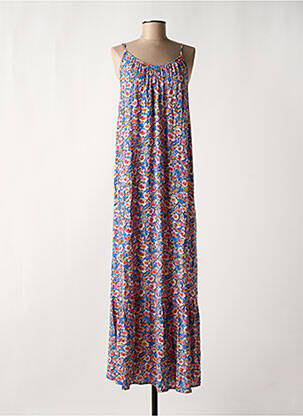 Robe longue manches bretelles ajustables fines bretelles bleu GARCIA femme