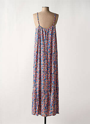 Robe longue manches bretelles ajustables fines bretelles bleu GARCIA femme